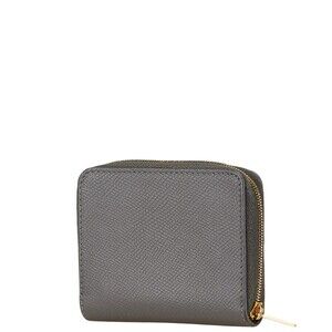 Celine round leather zipper Wallet gray